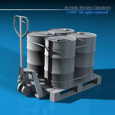 Pallet truck 3D model_0