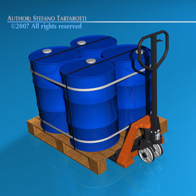Pallet truck 3D model_3