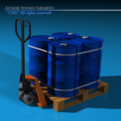 Pallet truck 3D model_2
