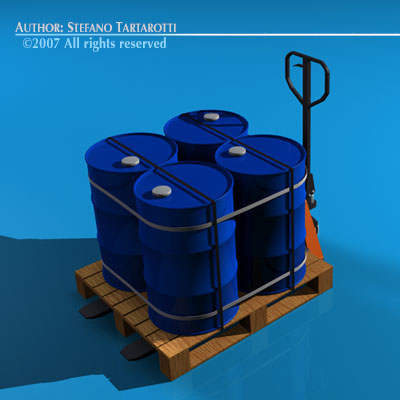 Pallet truck 3D model_7