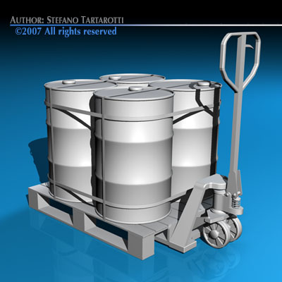 Pallet truck 3D model_1