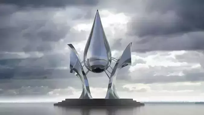 sculpture statue plaza modern Realistic exterior 3D model