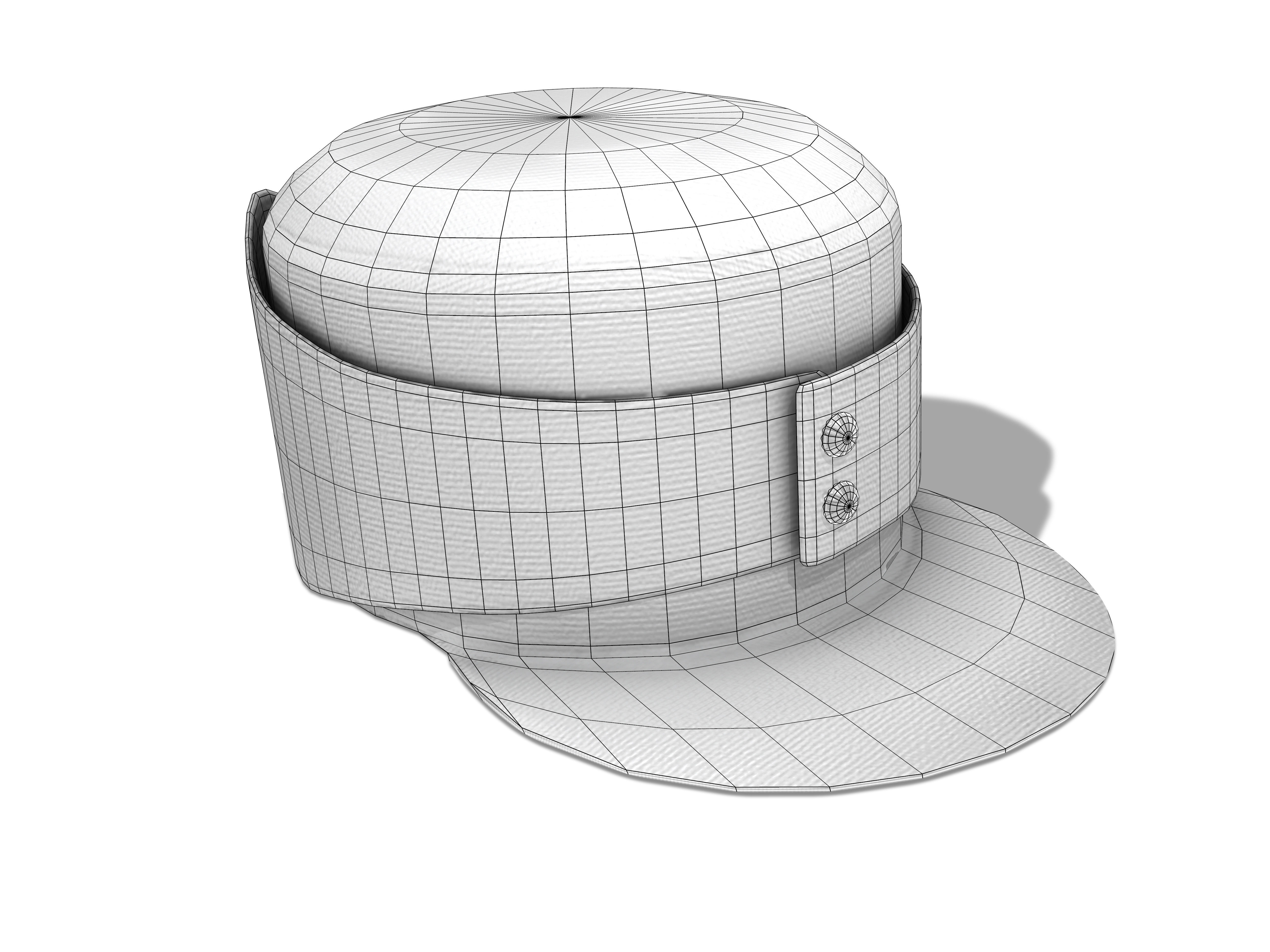 Uniform Army Hat V2 Low-poly 3D model_2