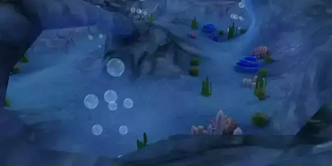 Underwater habitat sea life seascape ship reef coral  3D model