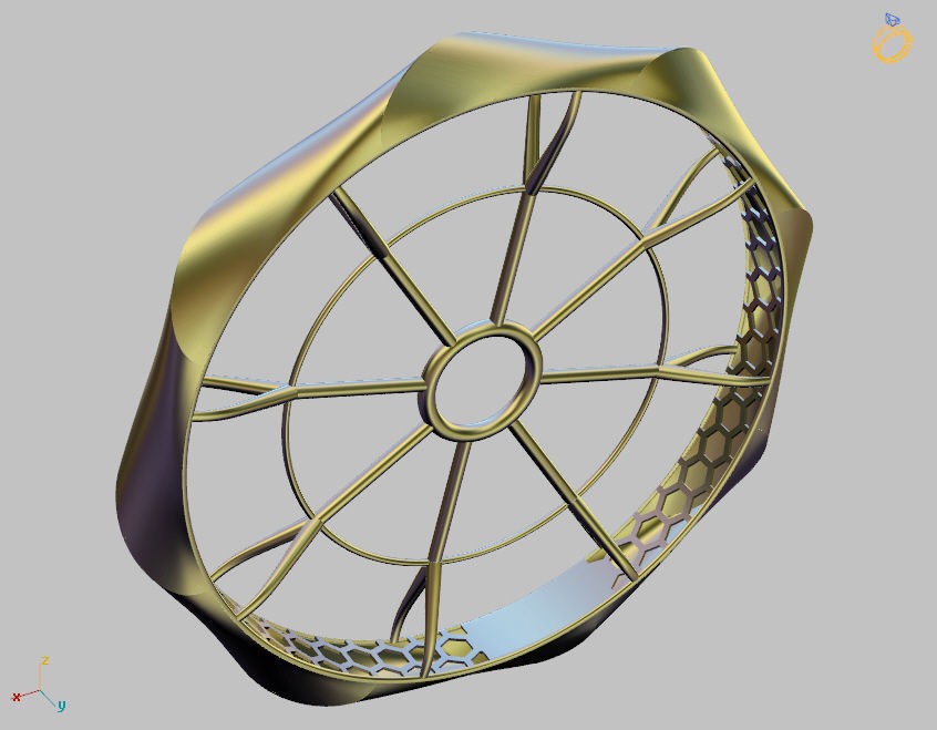 Fusion bracelet bangle 01 in 4 sizes 3D print model_13
