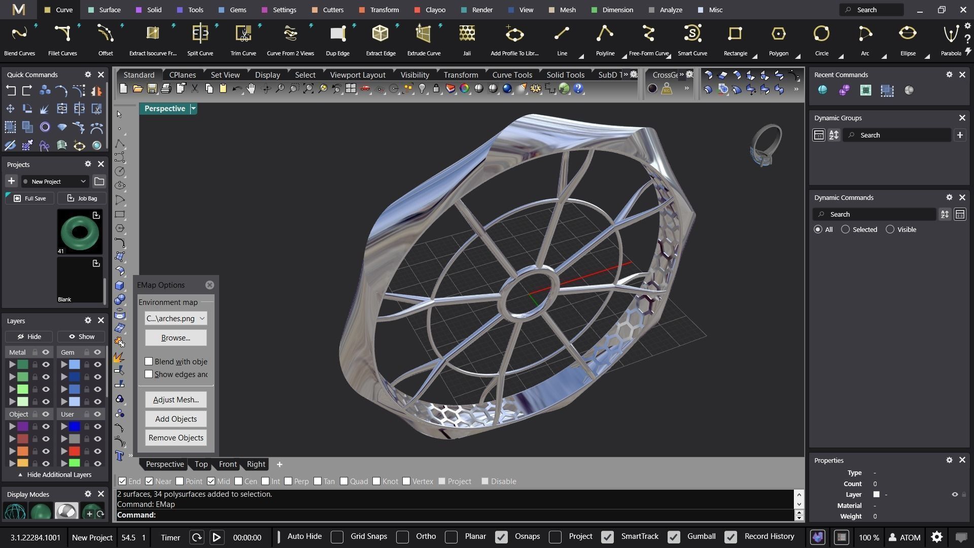 Fusion bracelet bangle 01 in 4 sizes 3D print model_7