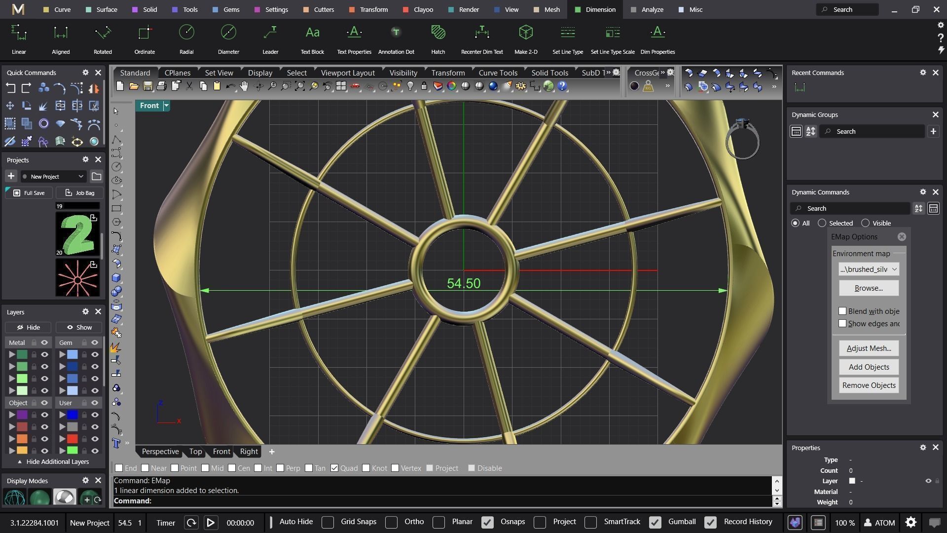 Fusion bracelet bangle 01 in 4 sizes 3D print model_4