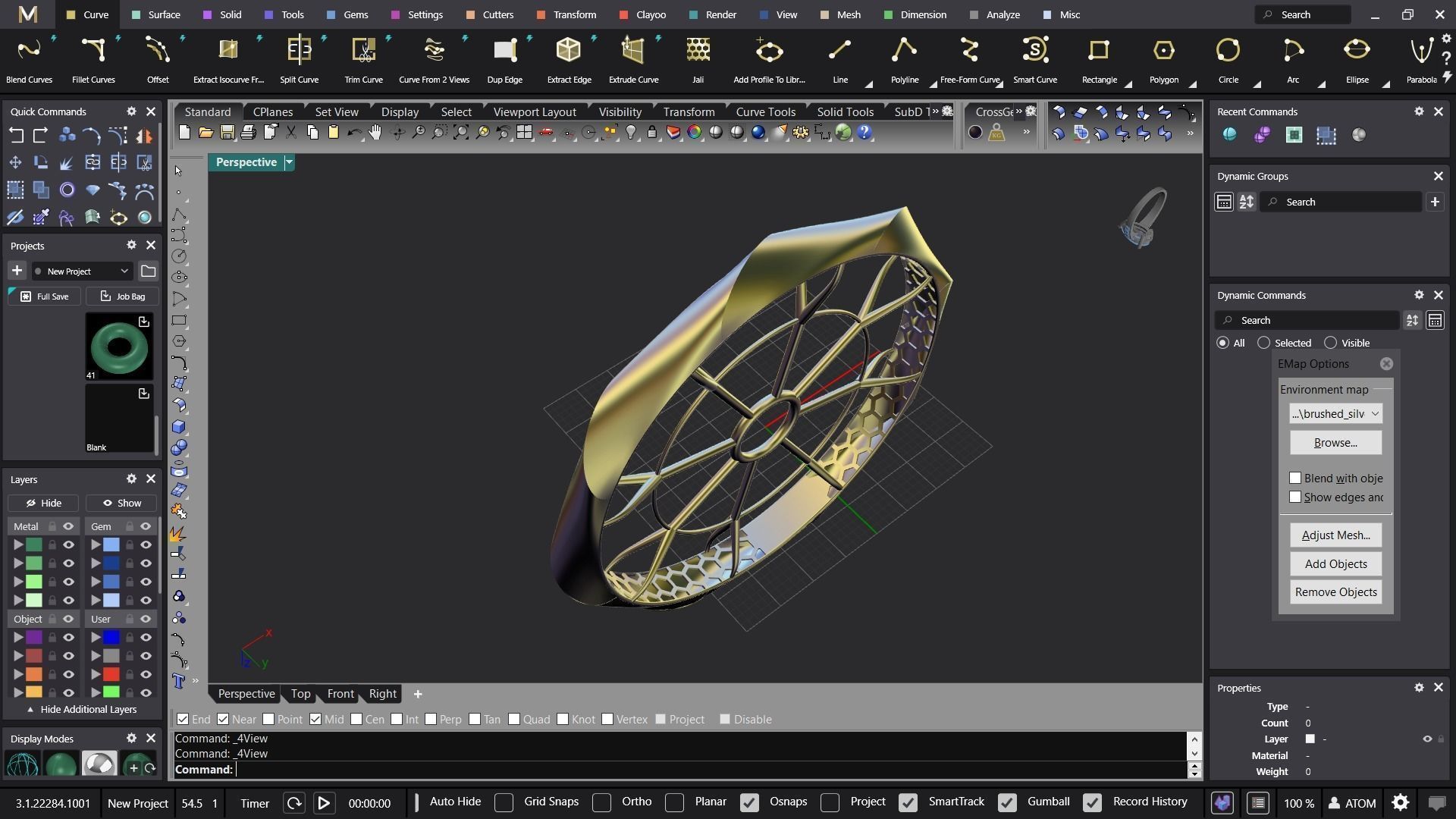 Fusion bracelet bangle 01 in 4 sizes 3D print model_2