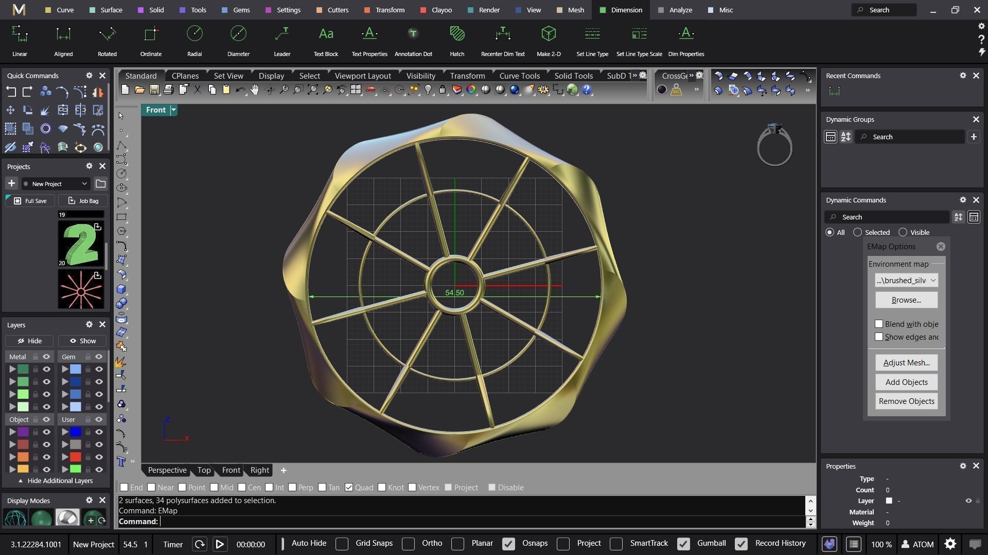 Fusion bracelet bangle 01 in 4 sizes 3D print model_3