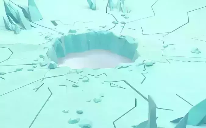 Cartoon Iceberg  Ice Cave sea surface  Snow Mountain  ice