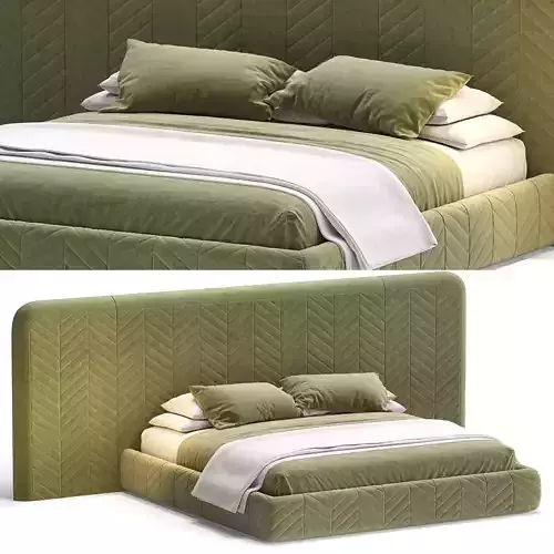HARRISON PADDED BED BY SMANIA Low-poly 3D model