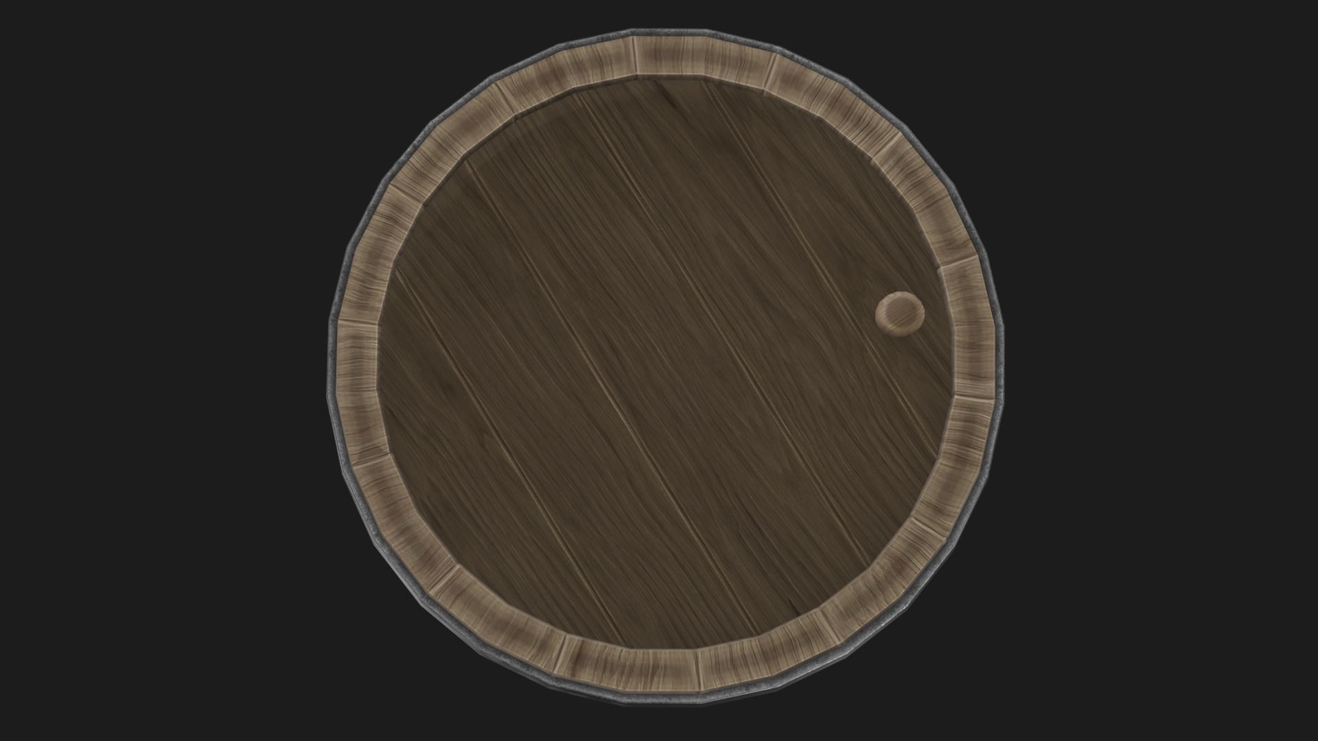 Wooden Barrel Low-poly 3D model_3