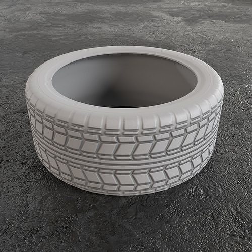 Car Tire Wheel Sport Gameready Low-poly 3D model 6