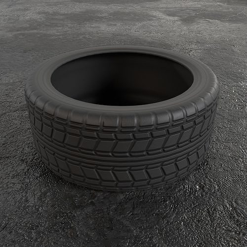 Car Tire Wheel Sport Gameready Low-poly 3D model 3