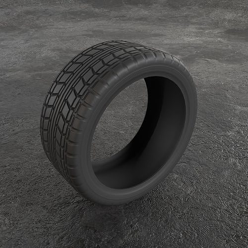 Car Tire Wheel Sport Gameready Low-poly 3D model 4