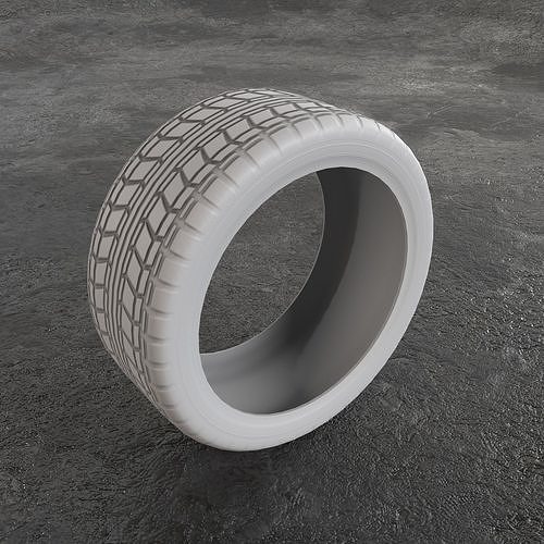 Car Tire Wheel Sport Gameready Low-poly 3D model 7