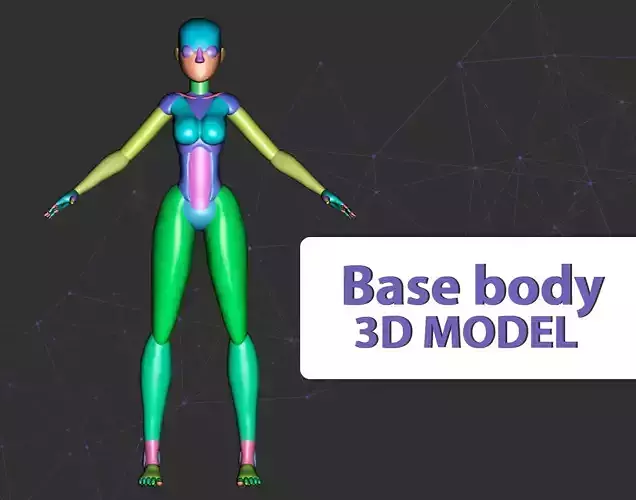 stylized woman Blocking model 3D model Free 3D model