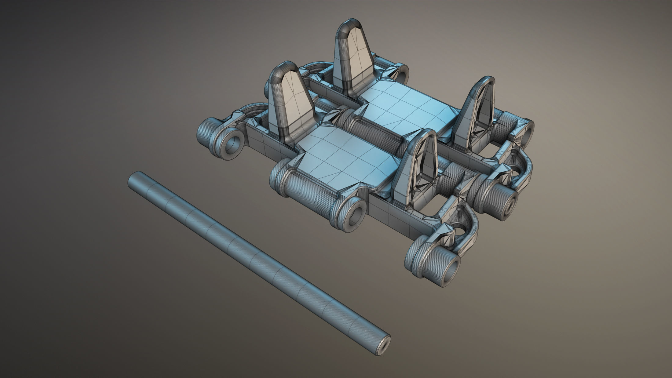  ZSU-23-4 Shilka Tracks High-Poly 3D model_4