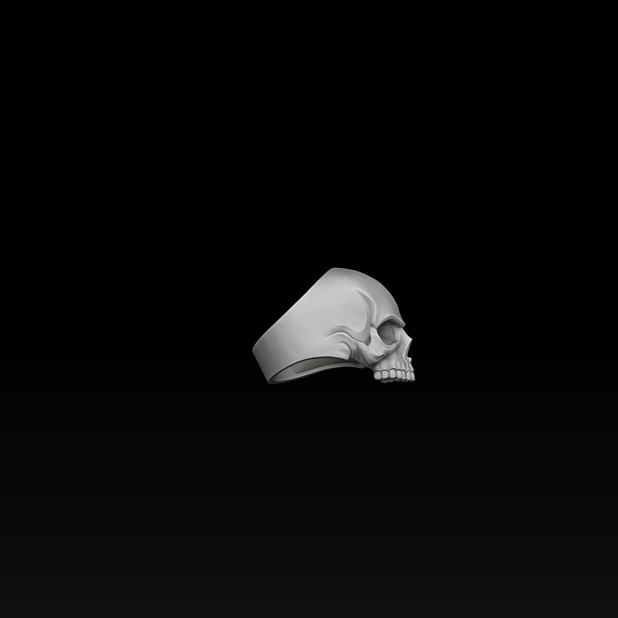 Skull pendant ring version 1 set 3D print model_6