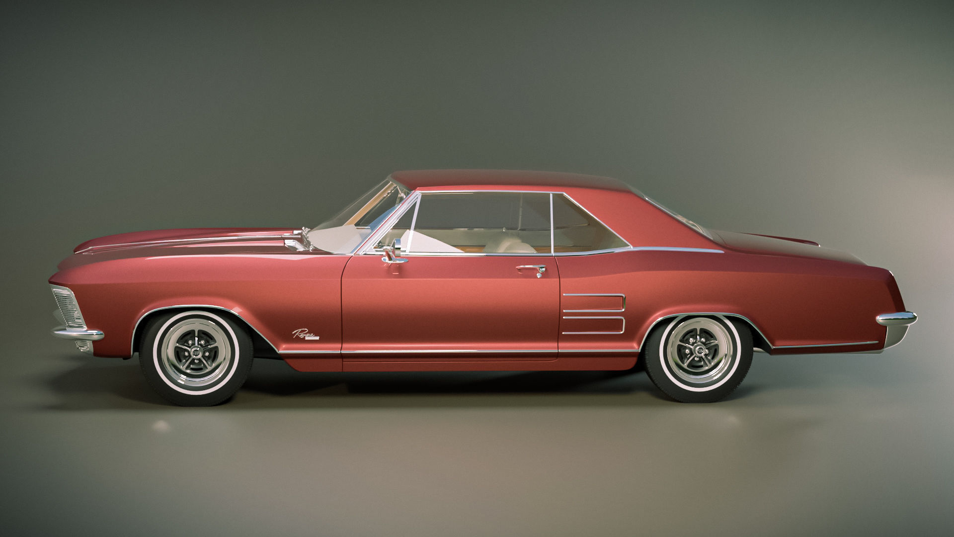 Buick Riviera Classic Car 3D model_5