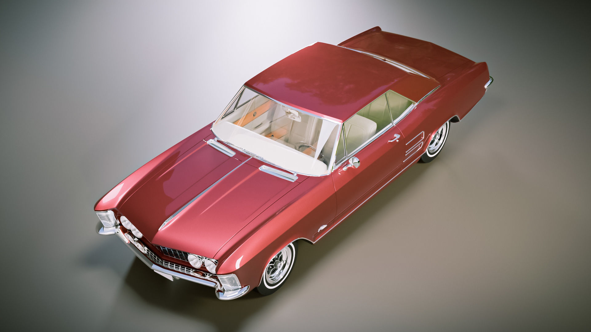 Buick Riviera Classic Car 3D model_4
