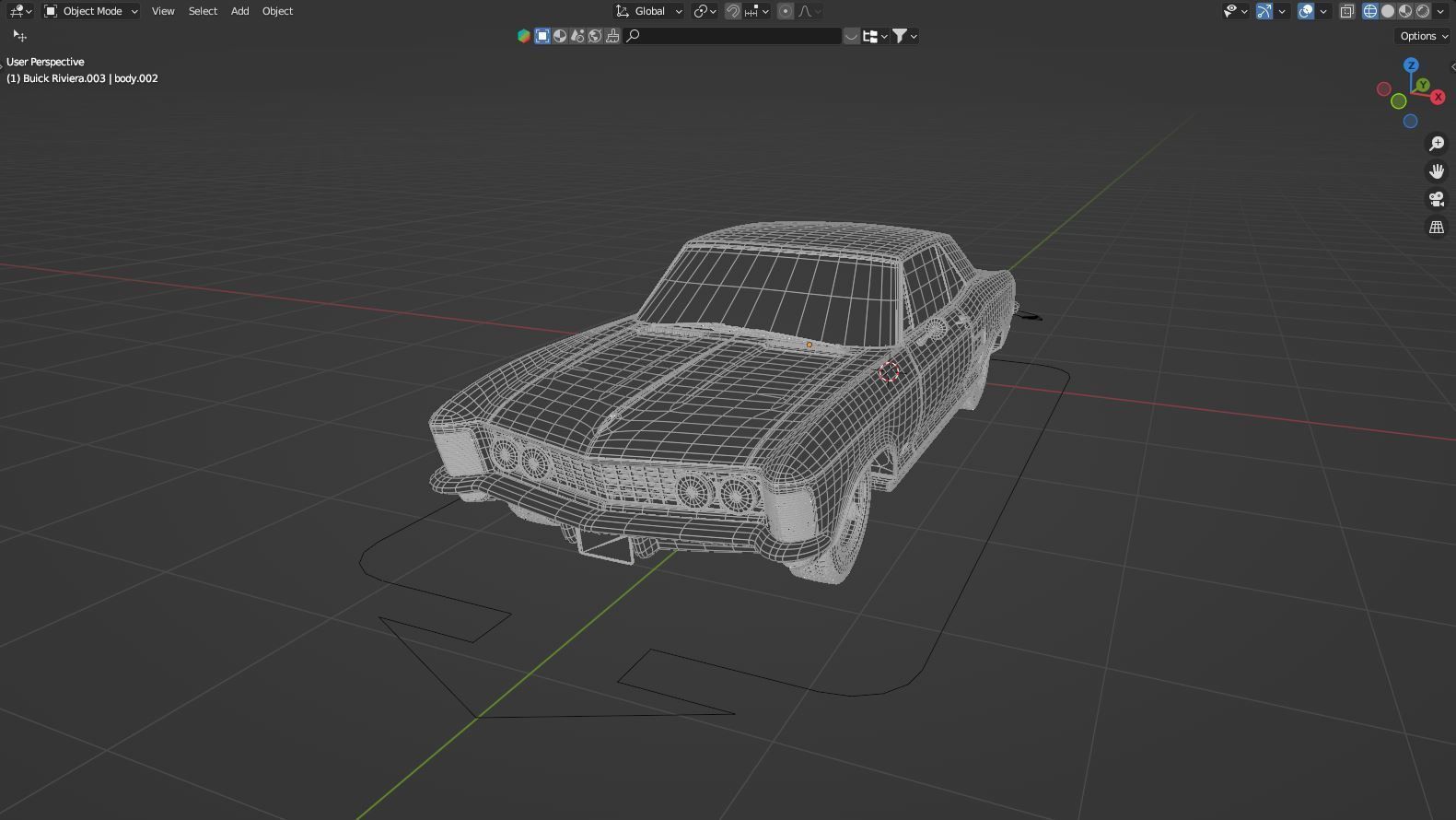 Buick Riviera Classic Car 3D model_8