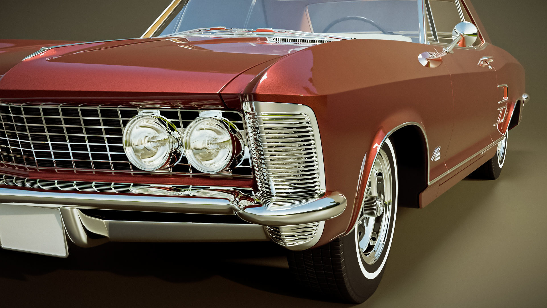 Buick Riviera Classic Car 3D model_2