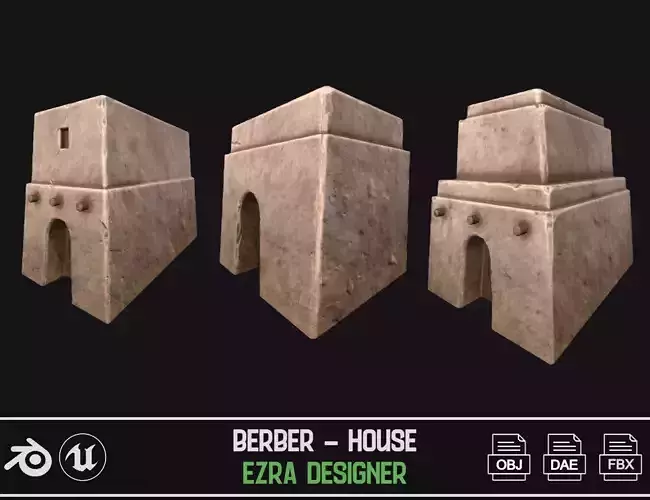 Berber House  Low-poly 3D model