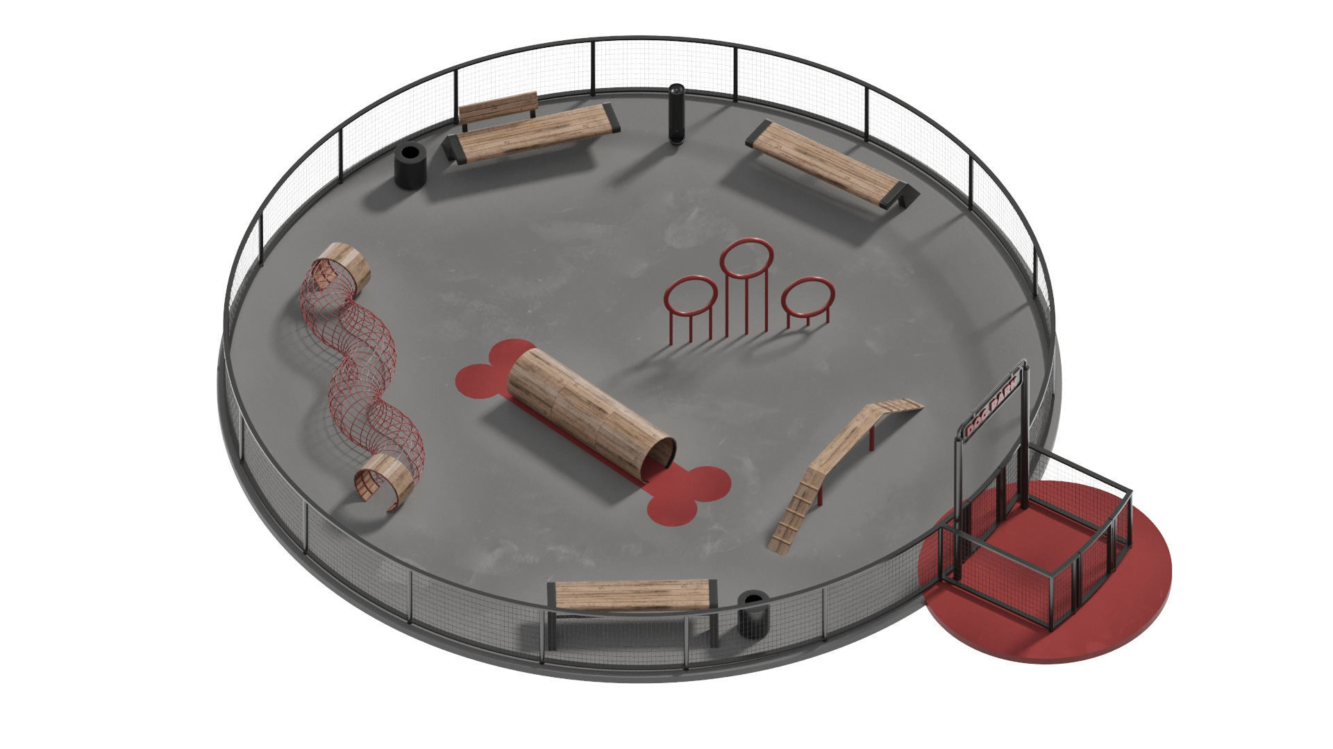 Dog walking area 1 3D model_1