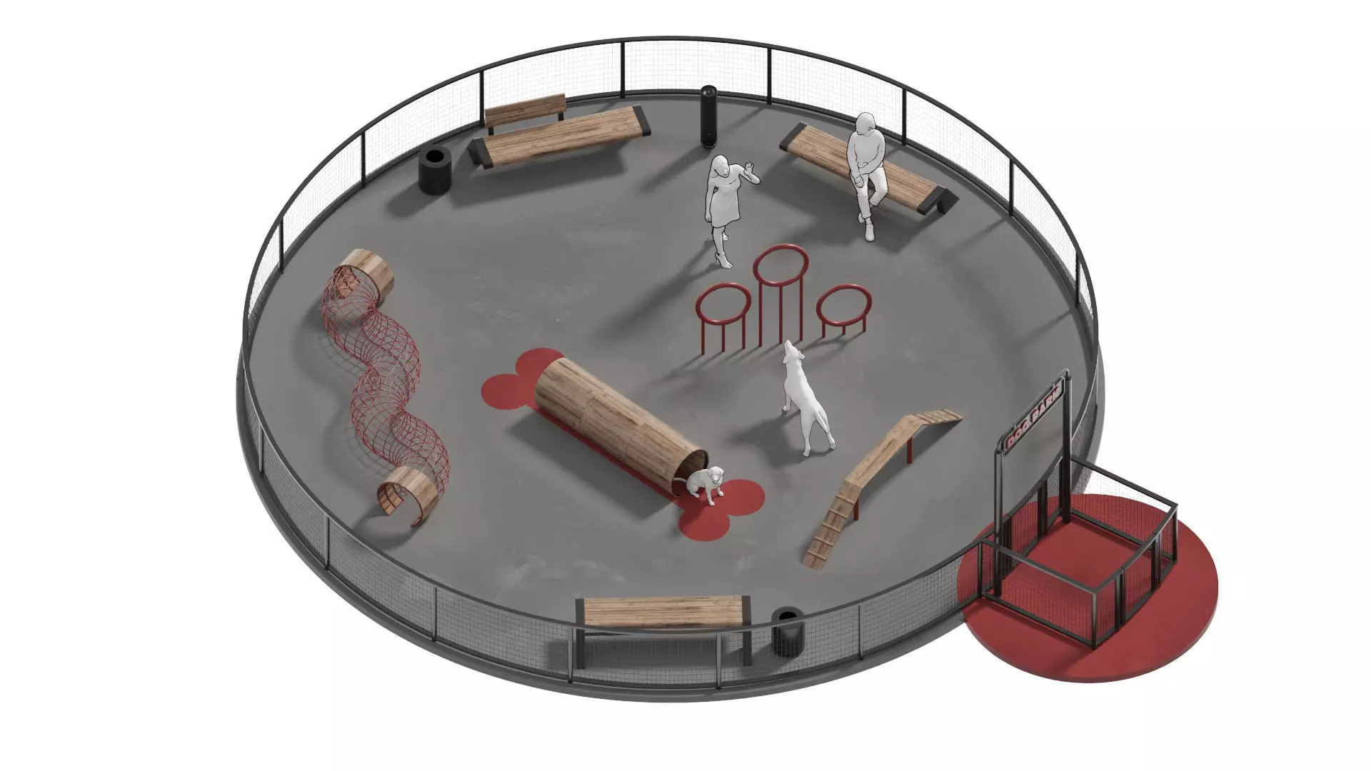 Dog walking area 1 3D model_0