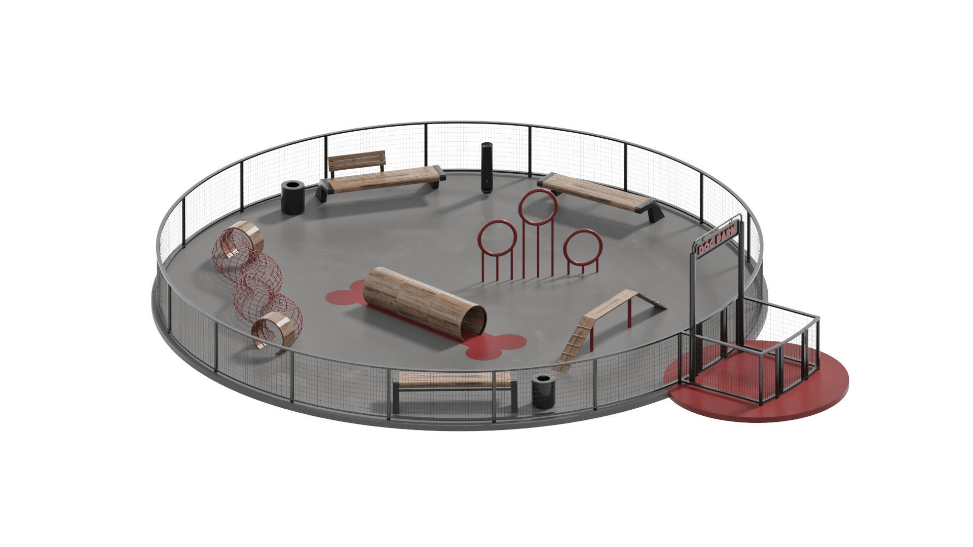 Dog walking area 1 3D model_3