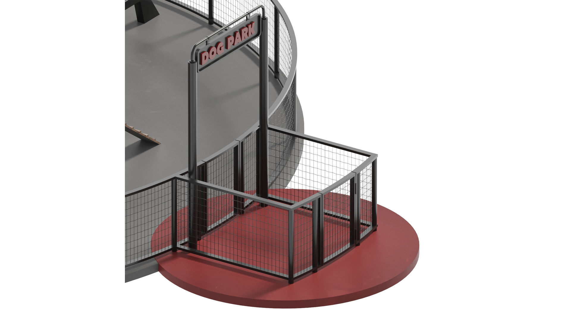 Dog walking area 1 3D model_4