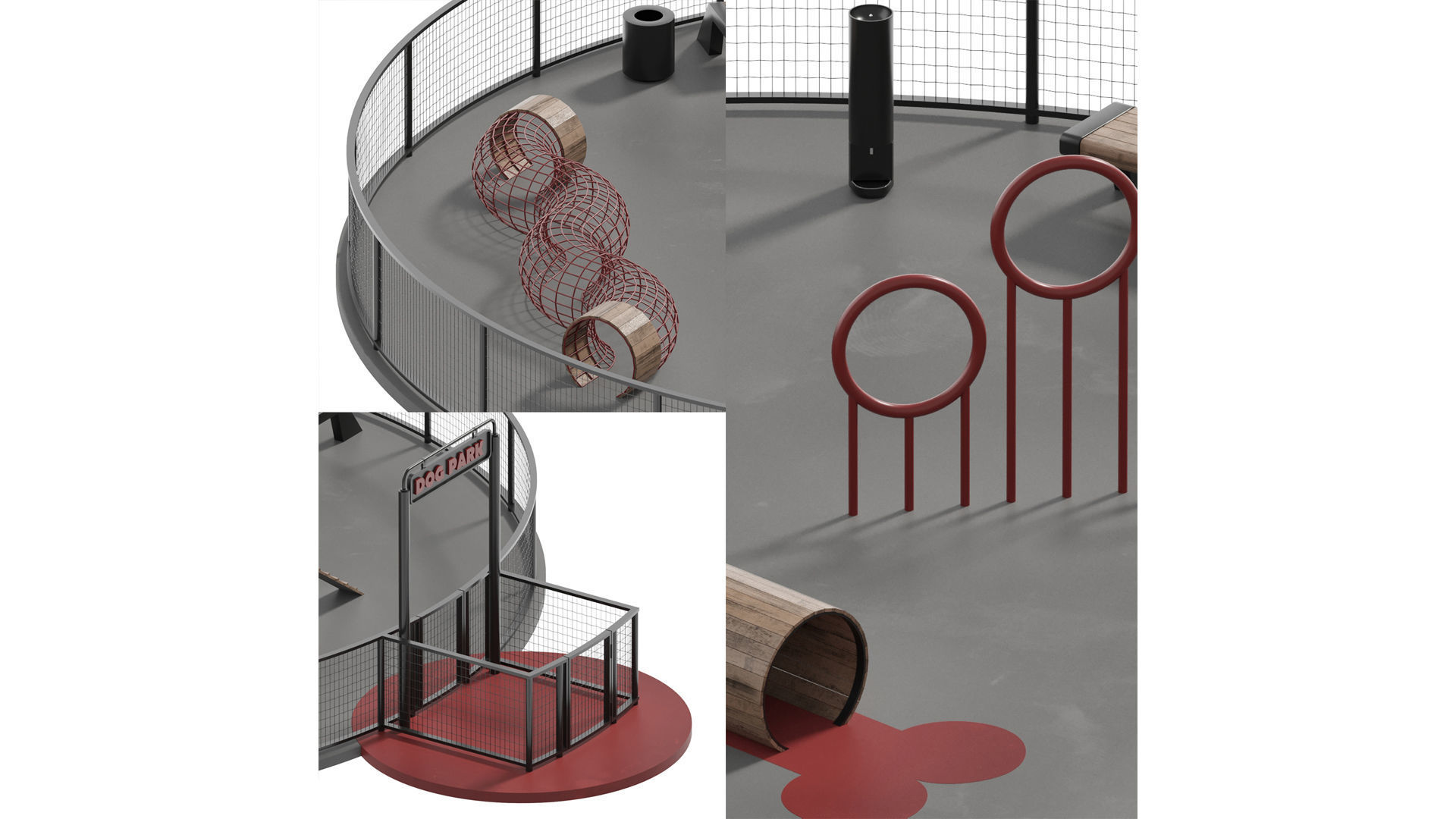 Dog walking area 1 3D model_7