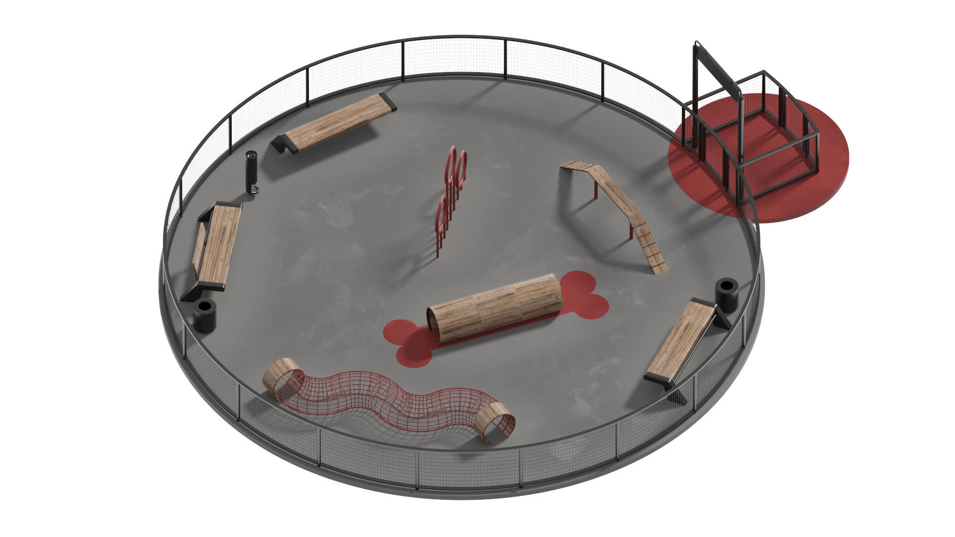 Dog walking area 1 3D model_2