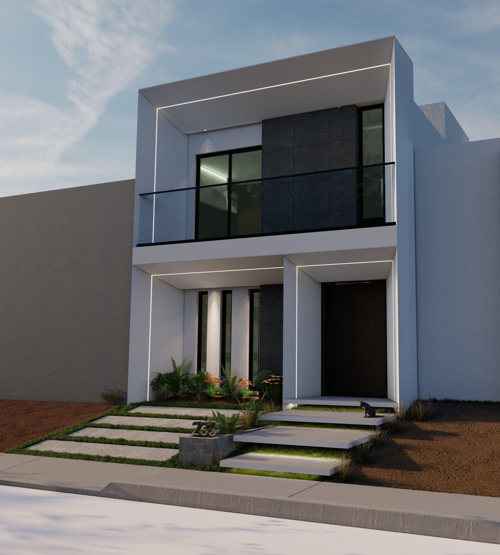 BEAUTIFUL MODERN HOUSE 6 METERS WIDE BY 12 METERS DEEP 3D model_2