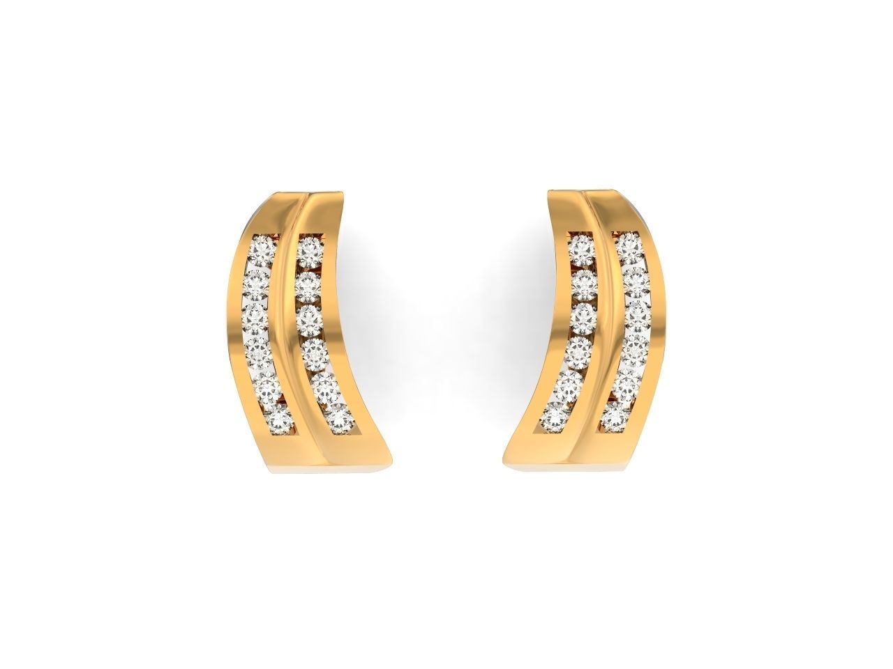 geometric earrings with rail tack 928 3D print model_35