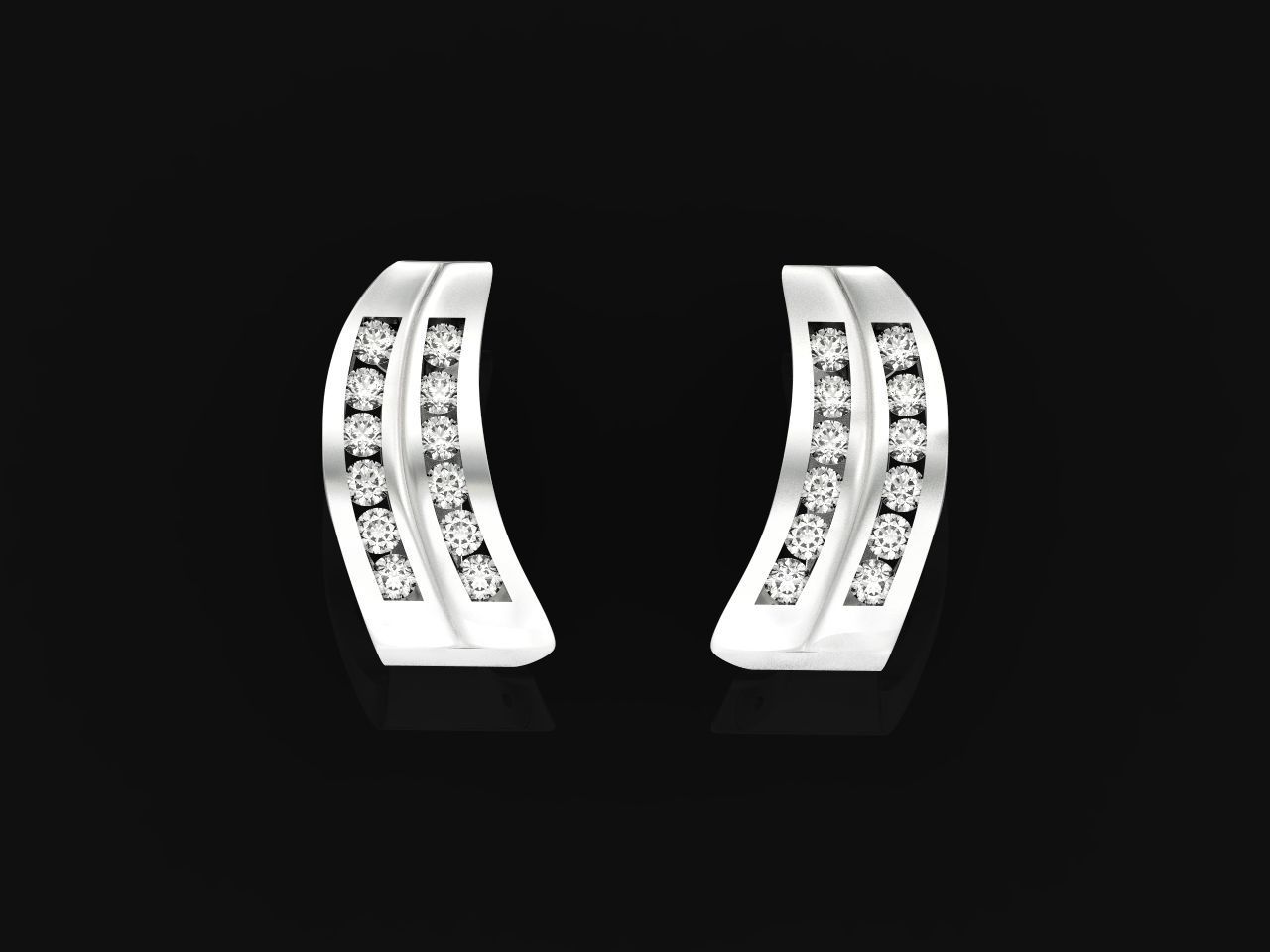 geometric earrings with rail tack 928 3D print model_14