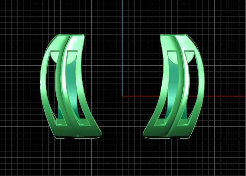 geometric earrings with rail tack 928 3D print model_11