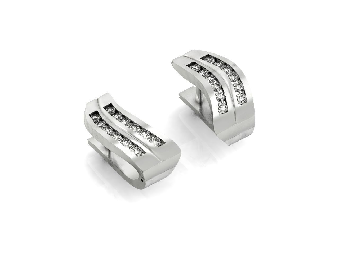 geometric earrings with rail tack 928 3D print model_30