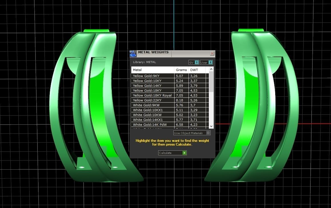 geometric earrings with rail tack 928 3D print model_5