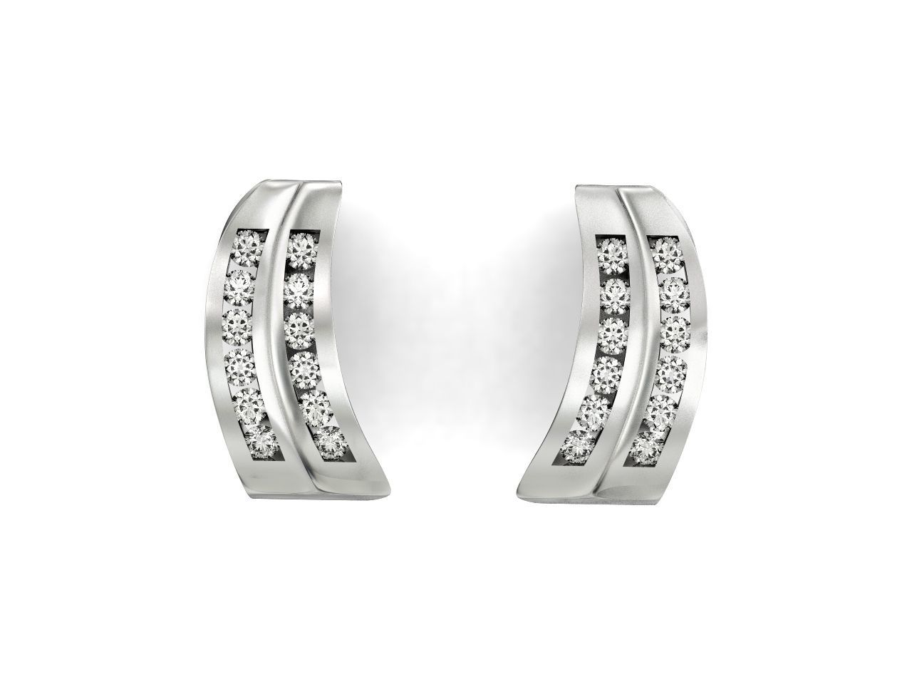 geometric earrings with rail tack 928 3D print model_29