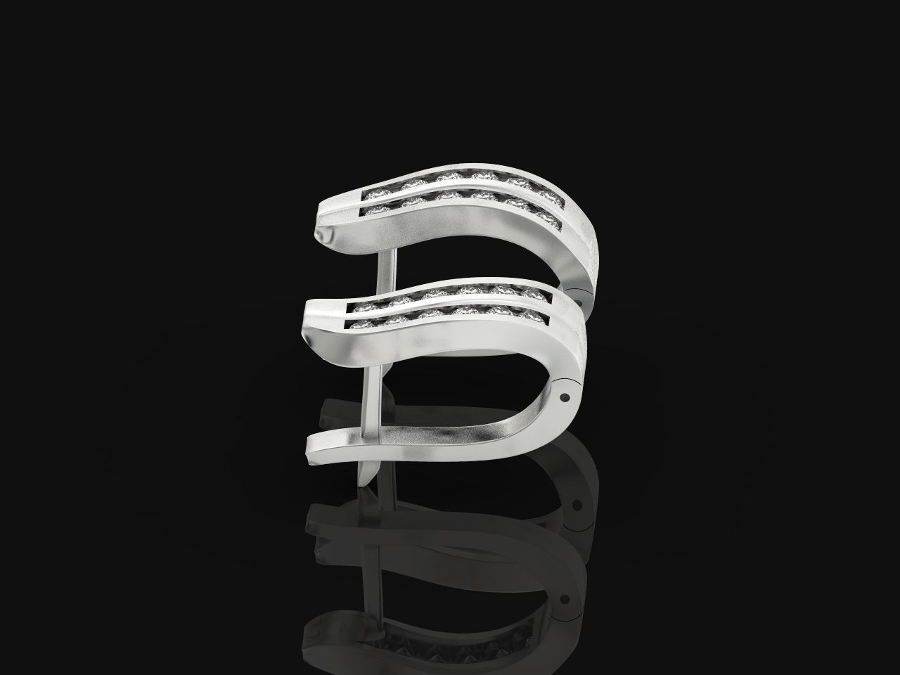 geometric earrings with rail tack 928 3D print model_18