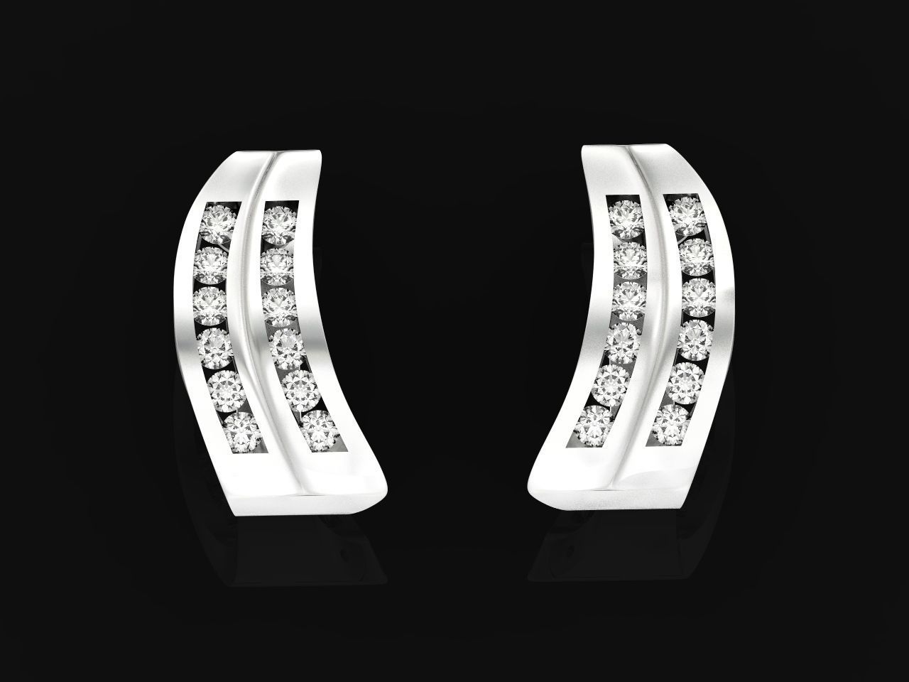 geometric earrings with rail tack 928 3D print model_36