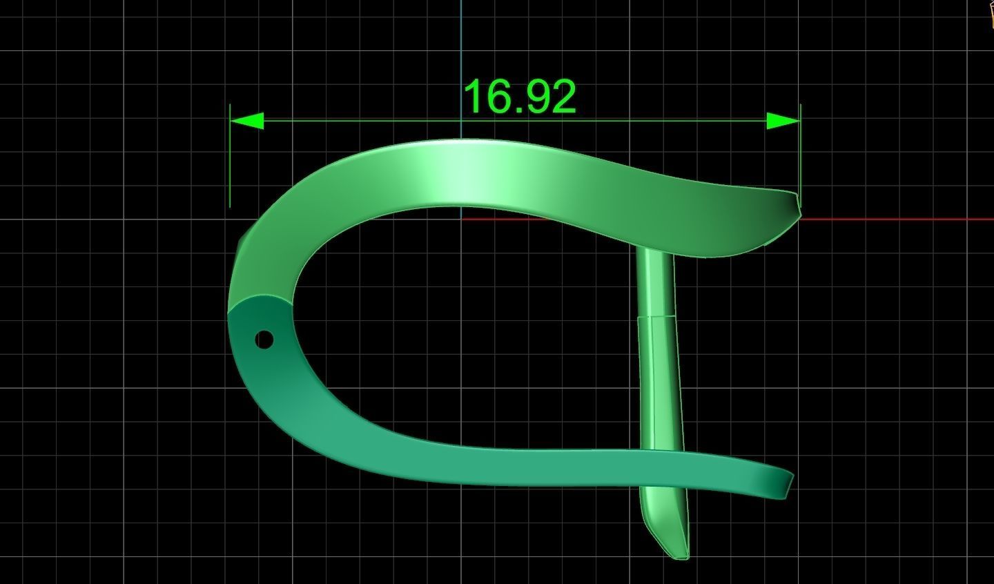 geometric earrings with rail tack 928 3D print model_8