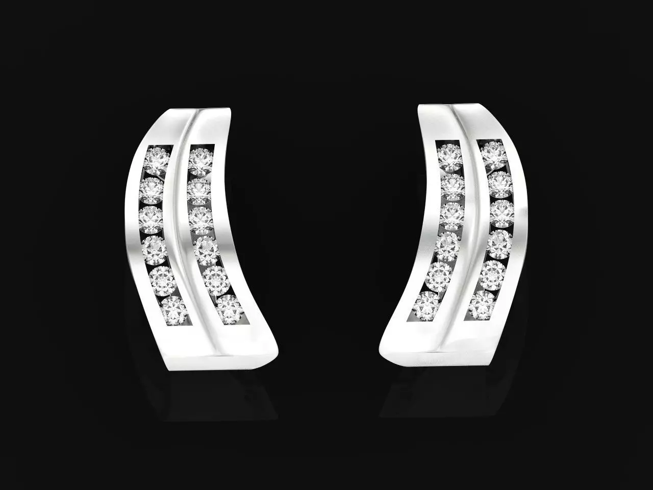 geometric earrings with rail tack 928 3D print model_0