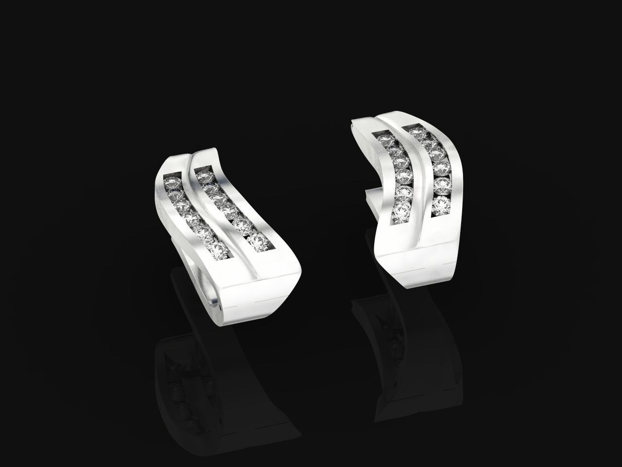 geometric earrings with rail tack 928 3D print model_15