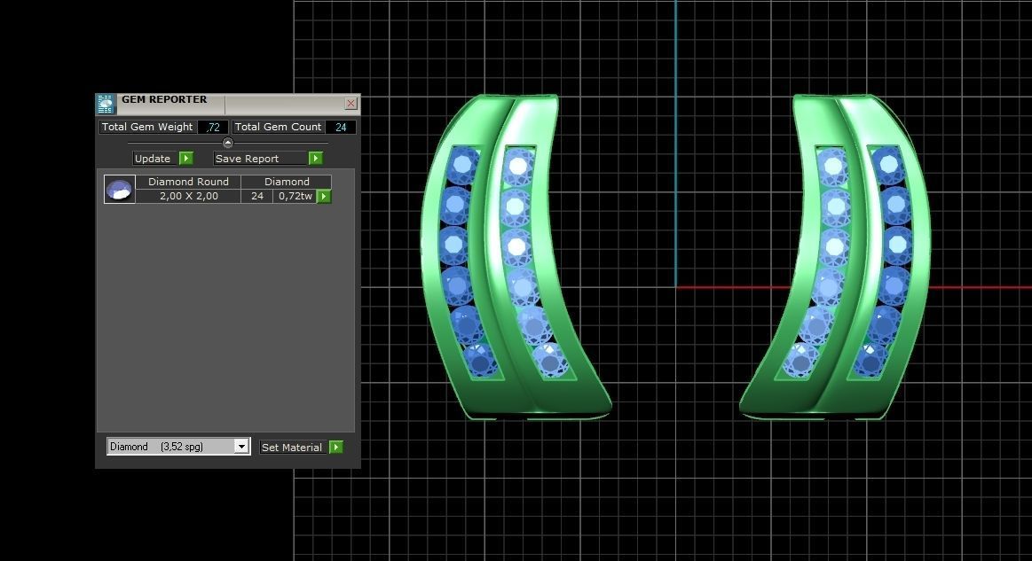 geometric earrings with rail tack 928 3D print model_4