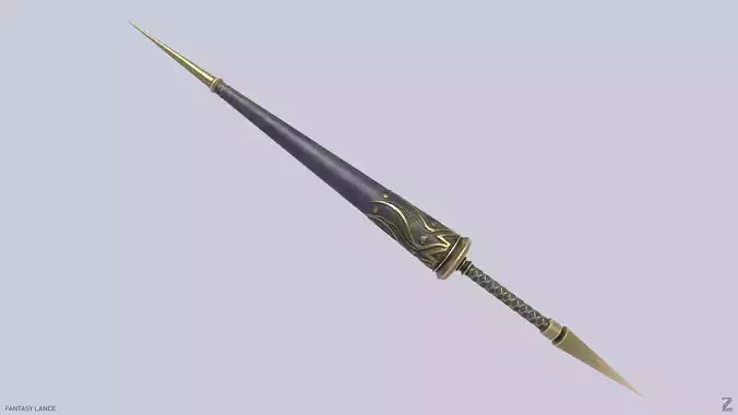 Fantasy lance Low-poly 3D model
