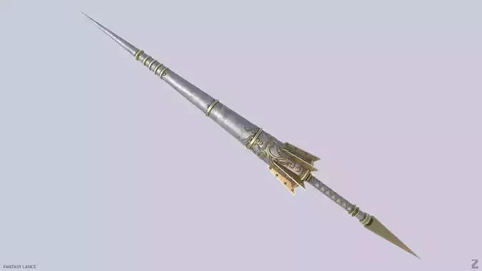 Fantasy lance Low-poly 3D model