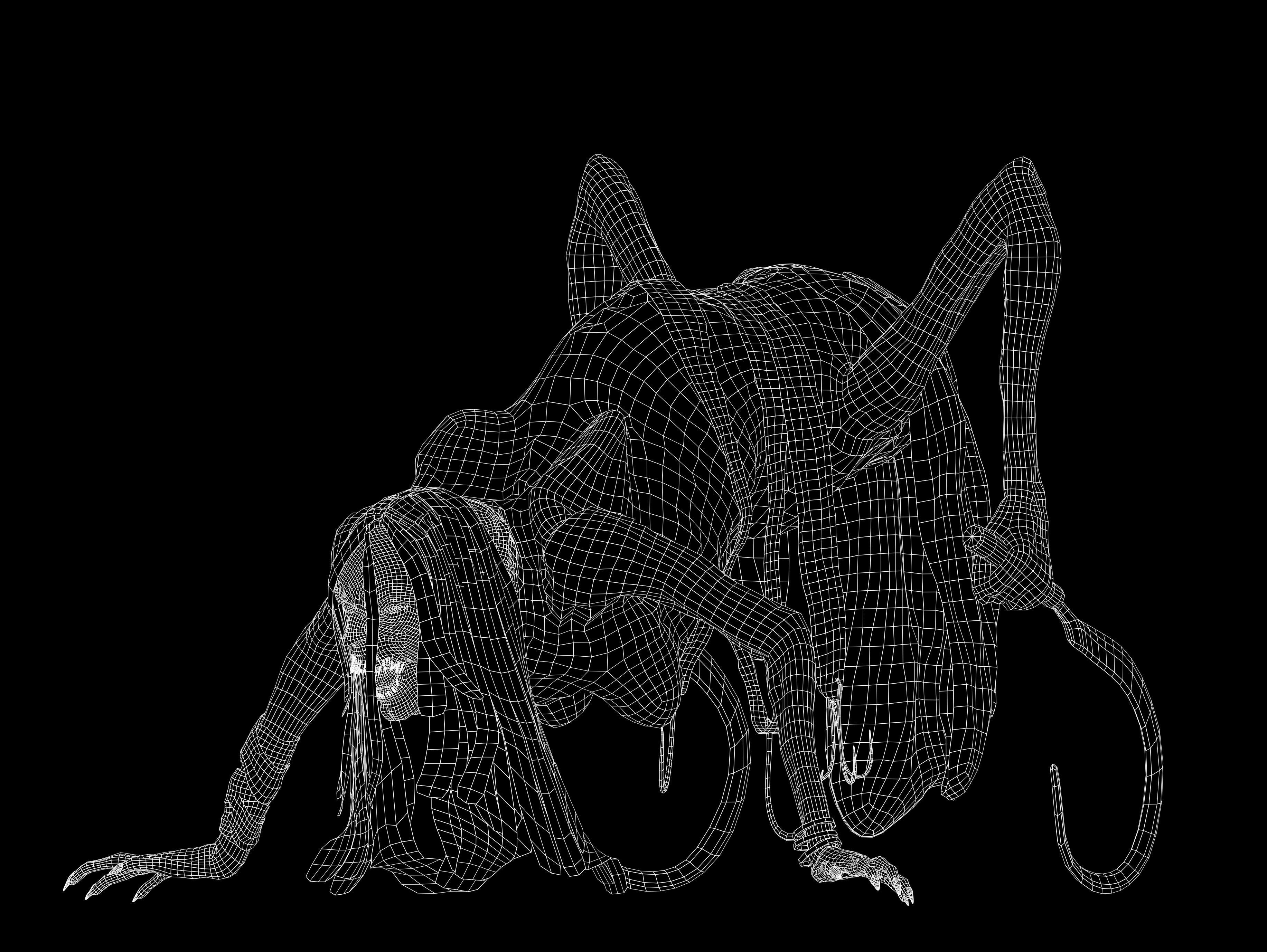 Horror Woman Creature  Low-poly 3D model_9